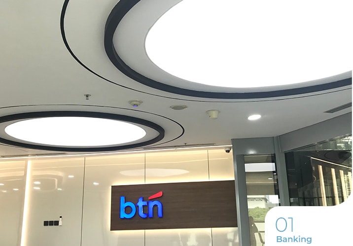 Pemasangan plafon membran di bank btn